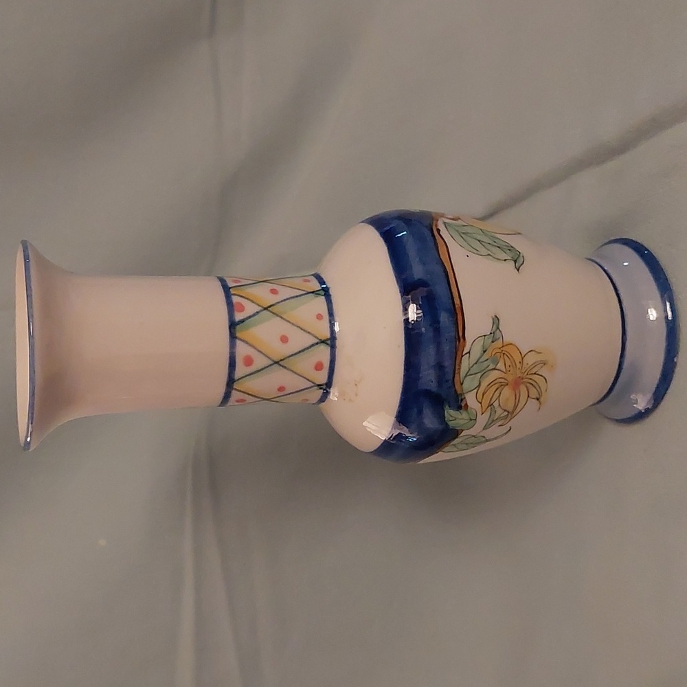Hand Painted Vase Fruit & Flowers